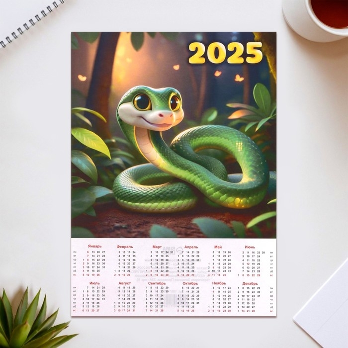 Набор календарей листовых А4 Набор календарей листовых А4 "Символ года" 2025 год, 21 х 30 см, 8 штук