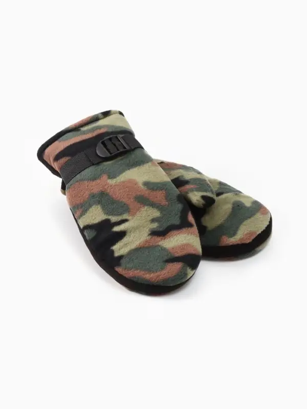 Варежки зимние мужские флисовые р-р 25 см цв.хаки