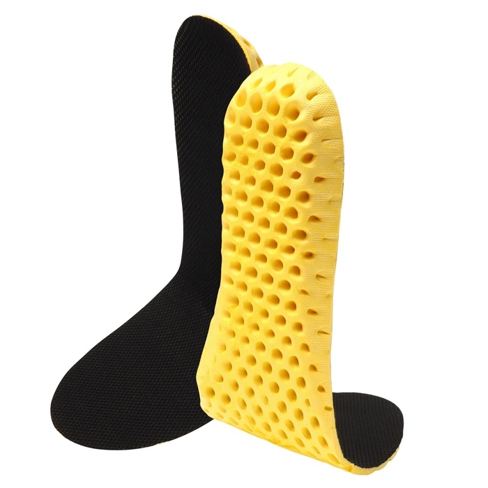 Стельки для обуви, влаговпитывающие, дышащие, р-р RU 42 (р-р Пр-ля 44), 27 см, пара, цвет чёрный/жёлтый Стельки для обуви, влаговпитывающие, дышащие, р-р RU 42 (р-р Пр-ля 44), 27 см, пара, цвет чёрный/жёлтый