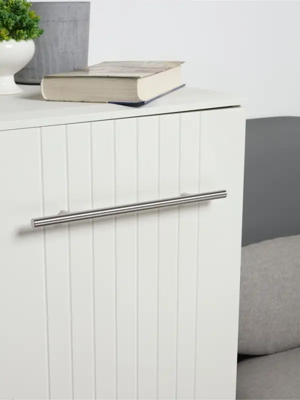 Ручка рейлинг ТУНДРА, облегчённая, d=12 мм, м/о 192/300 мм, внеш. ножка, цвет матовый никель