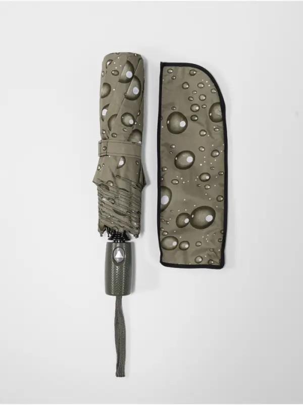 Зонт полуавтоматический &laquo;Капли&raquo;, эпонж, 3 сложения, 8 спиц, R=48/55 см, d=96 см, МИКС