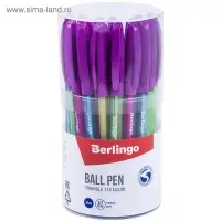 Ручка шариковая Berlingo. Triangle 110 Color, синий стержень, узел 0.7 мм, резиновый упор, МИКС