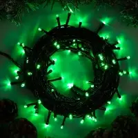 Гирлянда &laquo;Нить&raquo; 10 м, IP20, тёмная нить, 100 LED, 8 режимов, 220 В, свечение зелёное