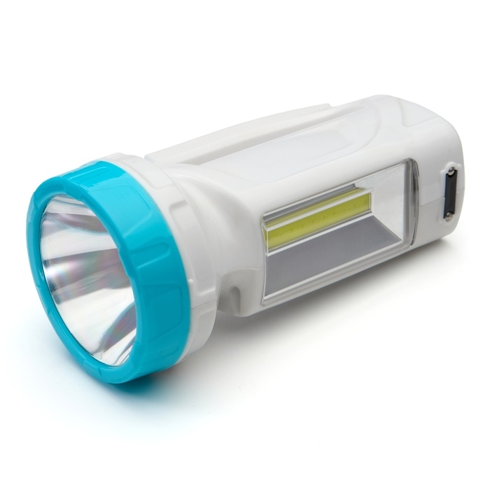 Фонарь ручной аккумуляторный  Фонарь ручной аккумуляторный "Мастер К.", MHA-W3D2 (3 В),800 мАч, 1 Вт+3 Вт,100 лм, голубой