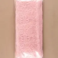 Кружево на сетке, 110 мм, 11&plusmn;1 м, нежно-розовое