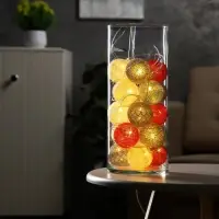 Гирлянда &laquo;Нить&raquo; 5 м с насадками &laquo;Клубки красно-голубые&raquo;, IP20, прозрачная нить, 20 LED, свечение тёплое белое, 220 В