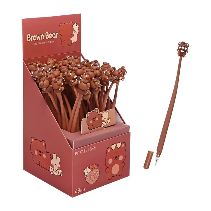 Ручка-прикол Calligrata &laquo;Мишка&raquo;, синий стержень, гелевая, МИКС