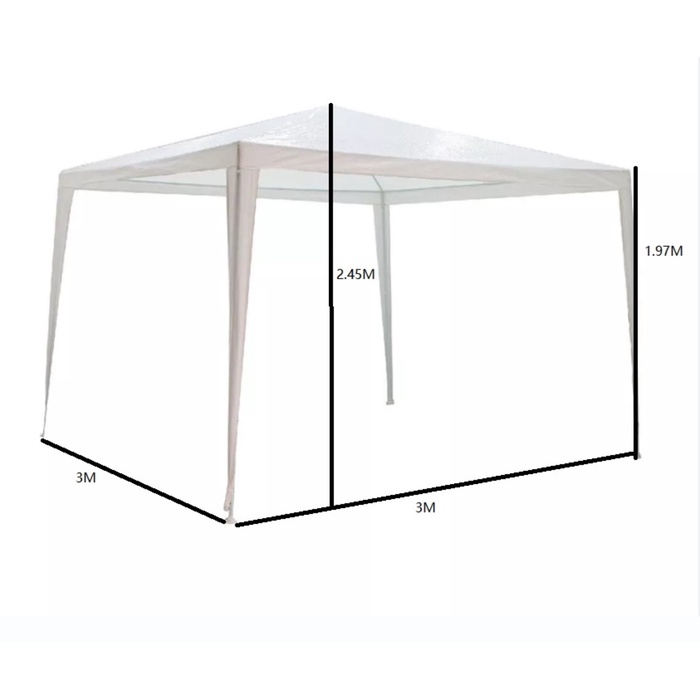 Шатёр туристический, 300 х 300 см., белый, открытый, зауженный Шатёр туристический, 300 х 300 см., белый, открытый, зауженный