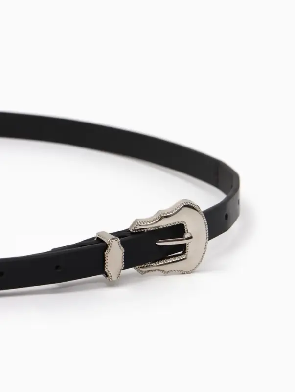 Ремень женский, 1.5&times;110 см, без винта, 1 прокол, чёрный