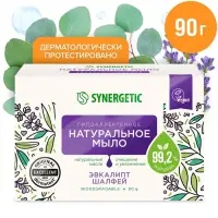 Натуральное туалетное мыло Synergetic &laquo;Эвкалипт и шалфей&raquo;, гипоаллергенное, 90 г