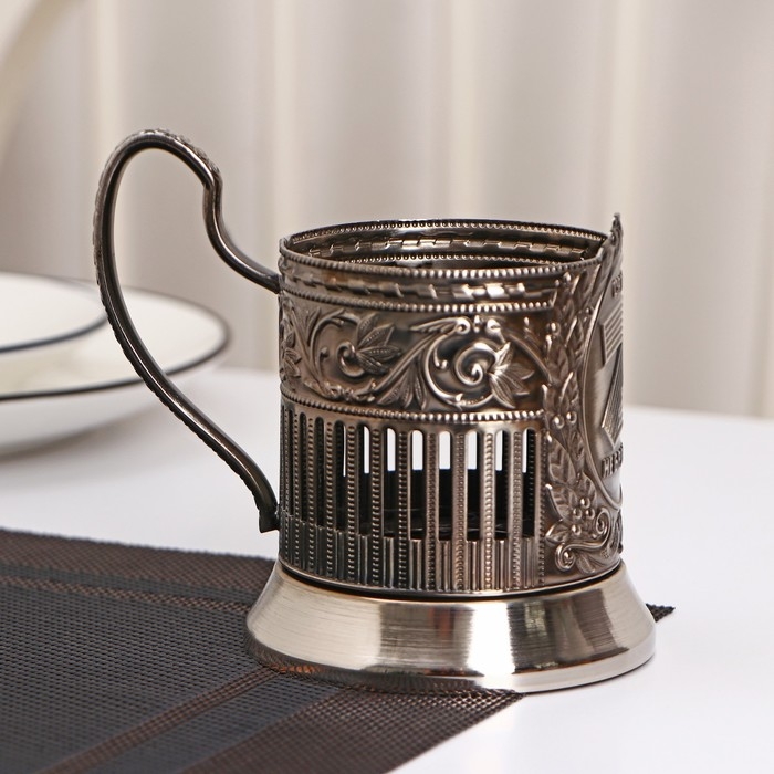 Подстаканник «Z», d=72 мм, никелированный, с чернением Подстаканник «Z», d=72 мм, никелированный, с чернением