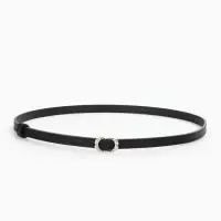 Ремень женский, узкий, 1.4&times;105 см, металлическая пряжка, чёрный