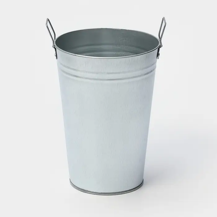 Вазон оцинкованный с ручками, 7 л, d=21 см, h=29 см, ГОСТ