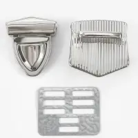 Застёжка для сумки, 3.3&times;3.5 см, цвет серебряный