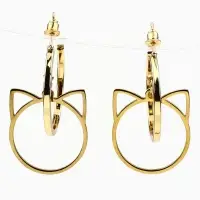 Серьги кольца с подвесом Cute, 3 см