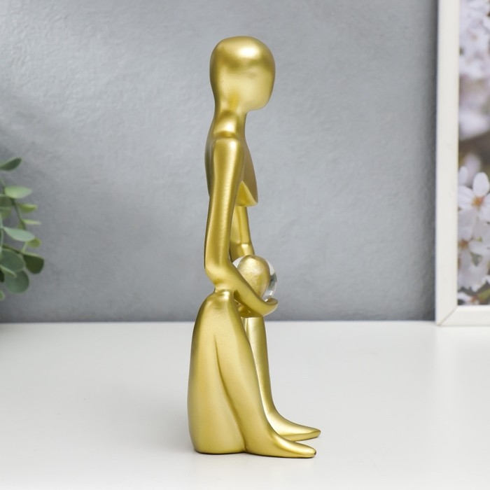 Сувенир полистоун  Сувенир полистоун "Абстракция - открытость, с шаром" золото 24х7,5х11 см