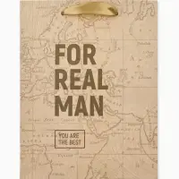 Пакет подарочный крафтовый, упаковка, «For real man», MS 18 х 23 х 10 см