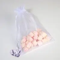 Мешочек подарочный органза белый &laquo;Лаванда&raquo;, с шильдиком, 19 х 28 см +/- 1.5 см