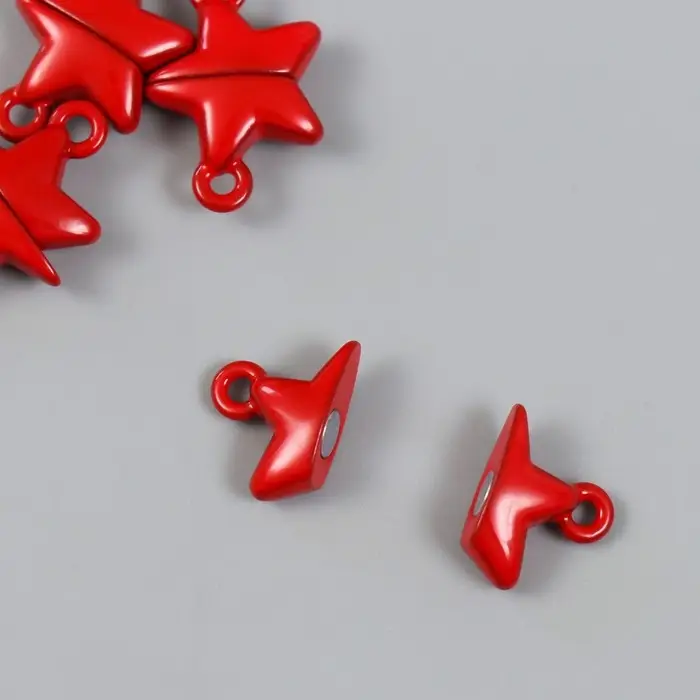 Замок магнитный металл  Замок магнитный металл "Звёздочка" красный 2,2х1,5х0,6 см (набор 2 половинки)