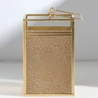 Подсвечник стекло, металл "Капли" золотой 10,5х12х19,4 см