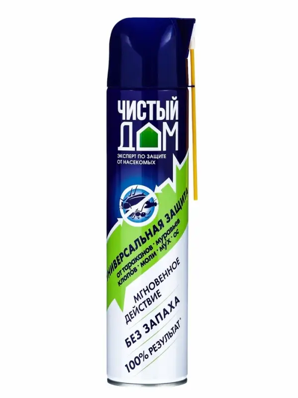 Аэрозоль от насекомых &laquo;Чистый дом&raquo; супер Универсальный, двойное распыление 600 мл