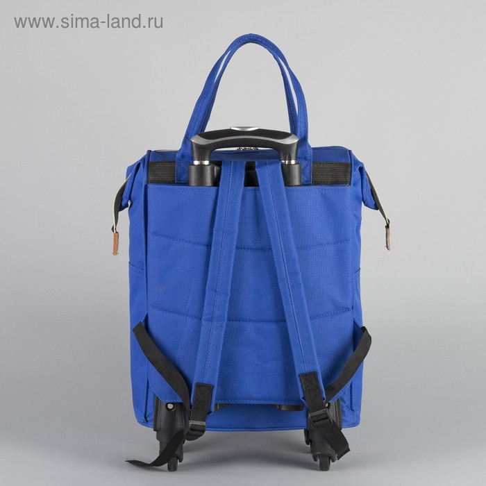Сумка-рюкзак 2 в 1 на колёсах 18 Сумка-рюкзак 2 в 1 на колёсах 18", отдел на молнии, наружный карман, цвет синий