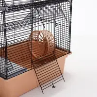 Клетка для грызунов &laquo;Пижон&raquo;, 42&times;30&times;65 см, 4 этажа, 2 домика, колесо, миска, бежевая