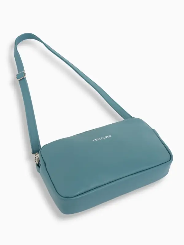 Сумка женская кросс-боди TEXTURA на молнии, 25&times;6&times;14 см, голубая