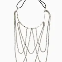 Цепочка на бедро бодичейн "Ярусы" со стразами, цвет белый в серебре Цепочка на бедро бодичейн "Ярусы" со стразами, цвет белый в серебре