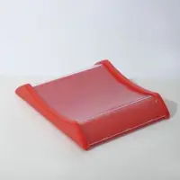 Монетница двухкомпонентная, с местом для рекламной вставки, 19.3&times;16.3&times;2.5 см, красная