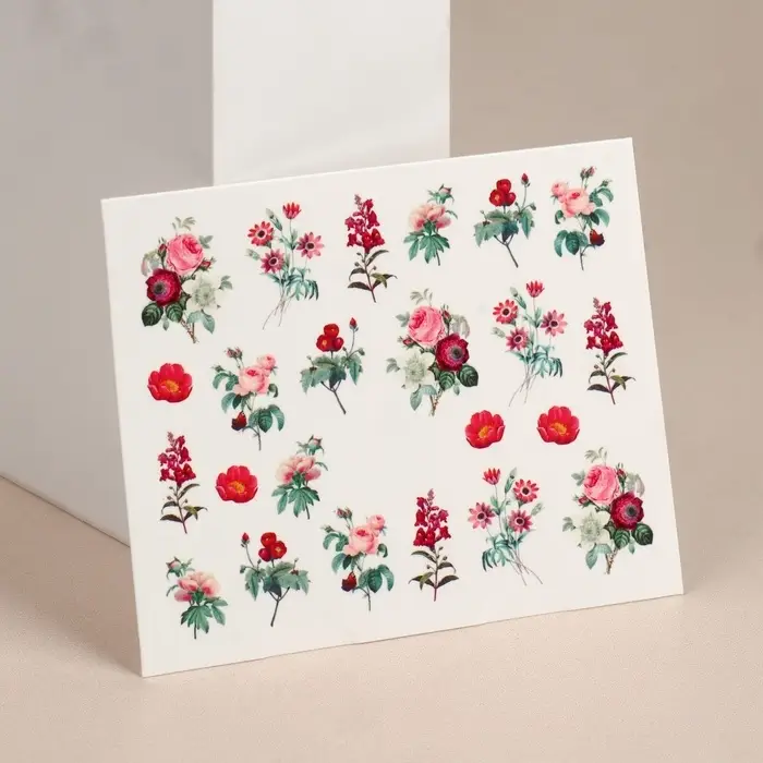 Слайдеры для ногтей «Flowers», разноцветные