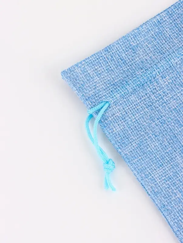 Холщовый мешочек для украшений, подарков и трав, текстиль &laquo;Эко&raquo;, голубой, 15&times;21 см