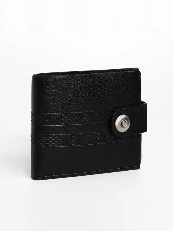 Портмоне мужское &laquo;Сахир&raquo;, на магните, три отделения, чёрное