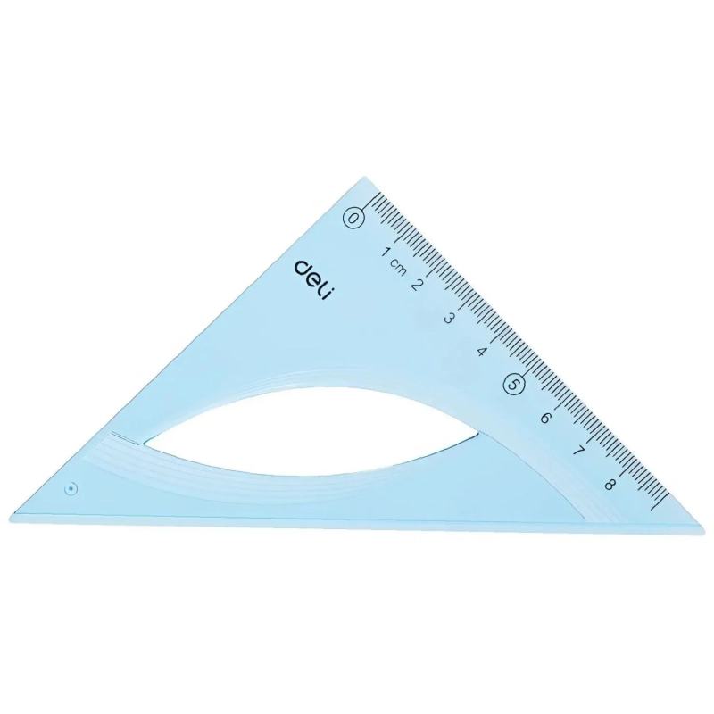 Набор чертежный Deli EH12 средний:лин 20см,угольн 13 и9см,трансп 12см,голуб