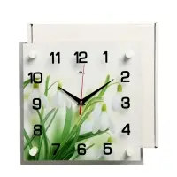 Часы настенные: Цветы, &laquo;Подснежники&raquo;, бесшумные, 25&times;25 см