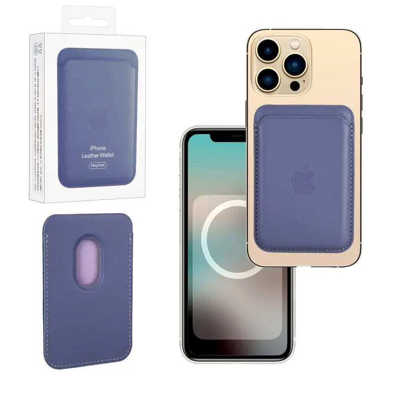 Чехол Leather Wallet Wisteria iPh 12 - 15 Pro Max (Анимация NFC Clear) с лого