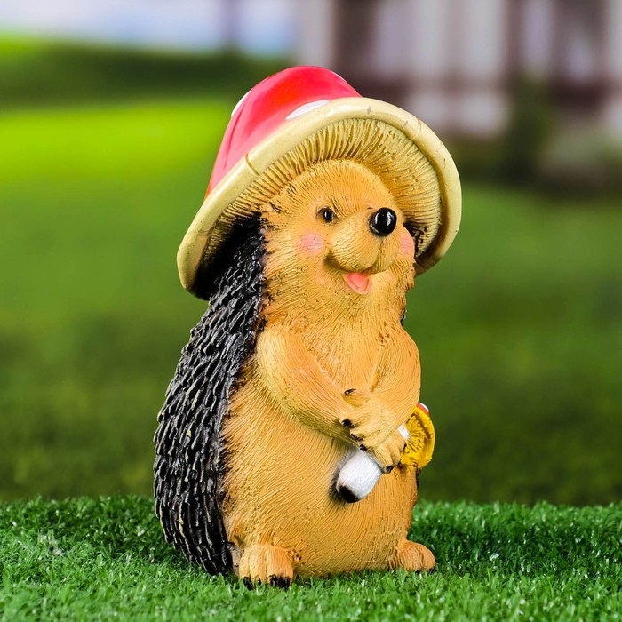 Садовая фигура Садовая фигура "Еж в шляпе мухомора" 9x10x15,5см
