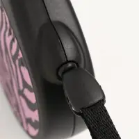Рулетка Flexi Safari S, 5 м, трос, до 12 кг, pink Zebra