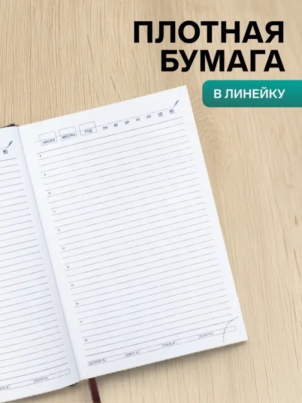 Ежедневник недатированный А5, 160 листов, &laquo;Небраска&raquo;, тёмно-коричневый