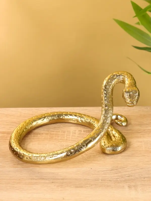 Подсвечник "Золотой полоз" алюминий 21х20х15,5 см