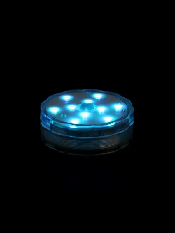 Светильник подводный с выключателем, 10LED, 3 Вт, IP68, RGB, от батареек 3хААА (не в компл.)