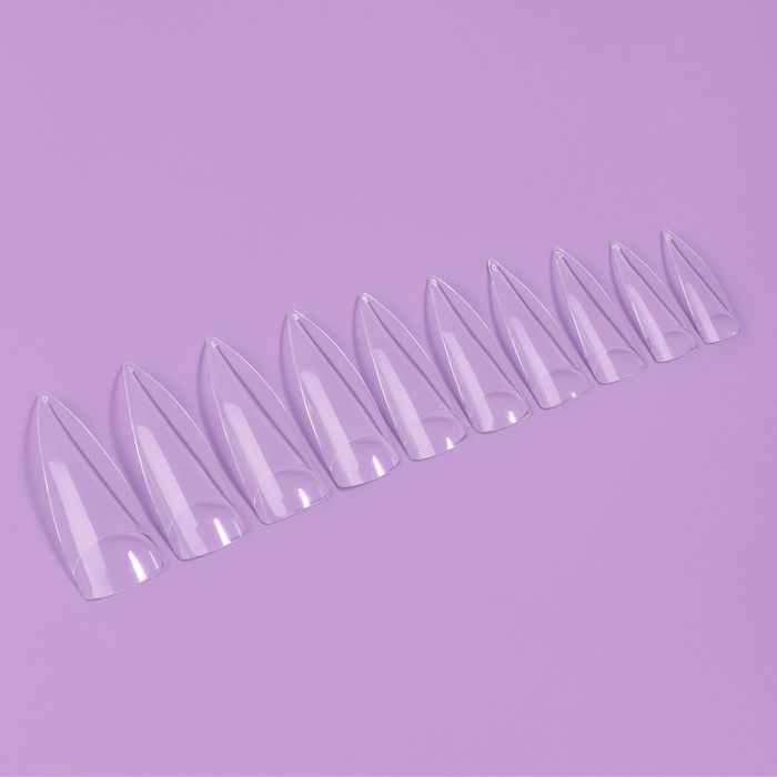 Типсы для наращивания ногтей, 100 шт, форма миндаль, короткая контактная зона, цвет прозрачный