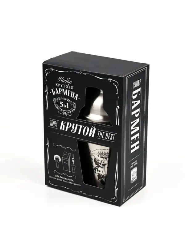 Набор для приготовления коктейлей &laquo;100% крутой&raquo;, 5 предметов