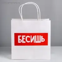 Пакет подарочный, упаковка, &laquo;Бесишь&raquo;, 22&times;22&times;11 см