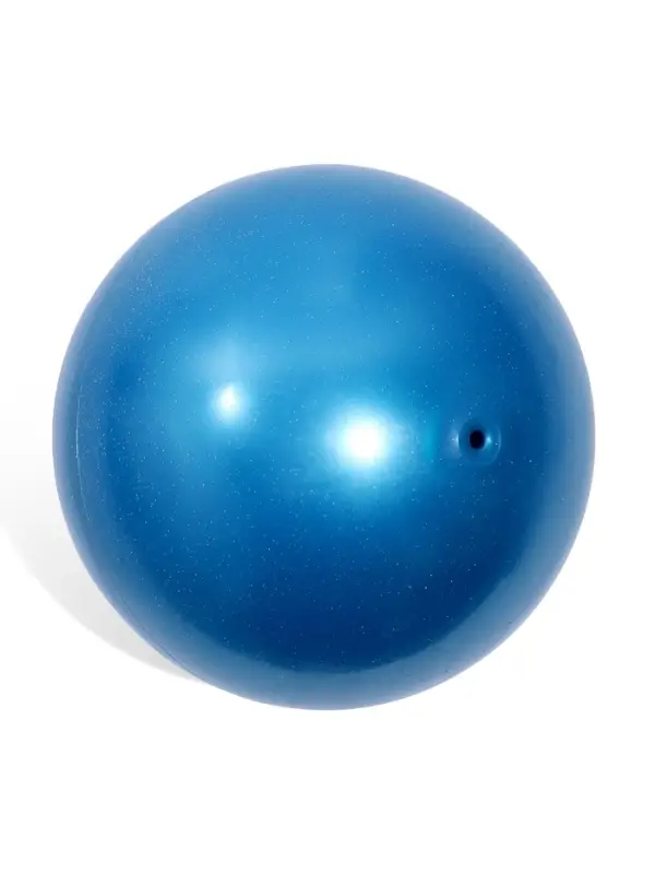 Мяч для художественной гимнастики Металлик с блестками, диаметр 19см, цвет синий Мяч для художественной гимнастики Металлик с блестками, диаметр 19см, цвет синий