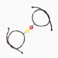 Браслеты парные &laquo;Неразлучники. Две буквы&raquo;, d=5.5 см, набор 2 шт. разноцветные