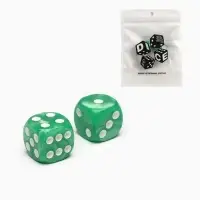 Кубики игральные «Время игры», 1.6×1.6 см, набор 2 шт., зеленые