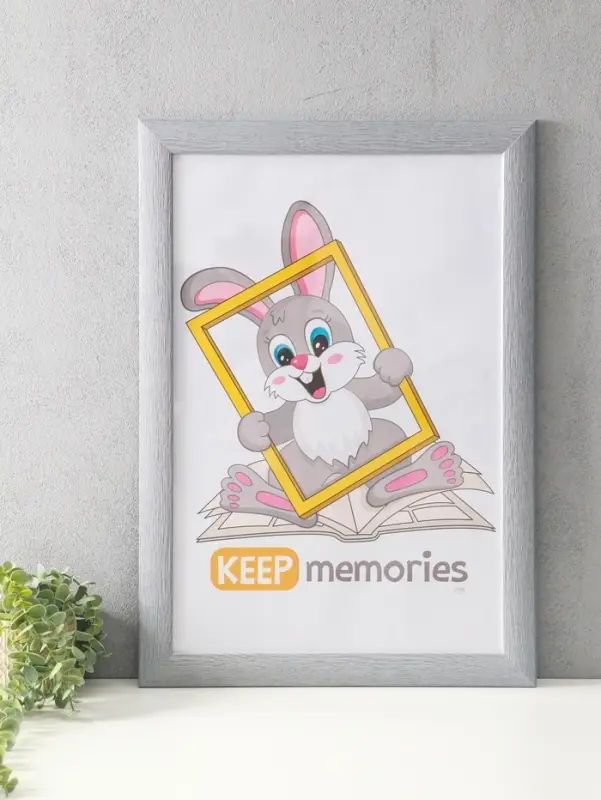 Фоторамка для фото 40х60 см "Luxe Elegance" пластик, серо-голубой, (пластик экран)