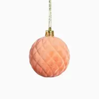 Ёлочные шары набор 9 шт., d=6 см, &laquo;Бархат. Карнавал&raquo; персиковый