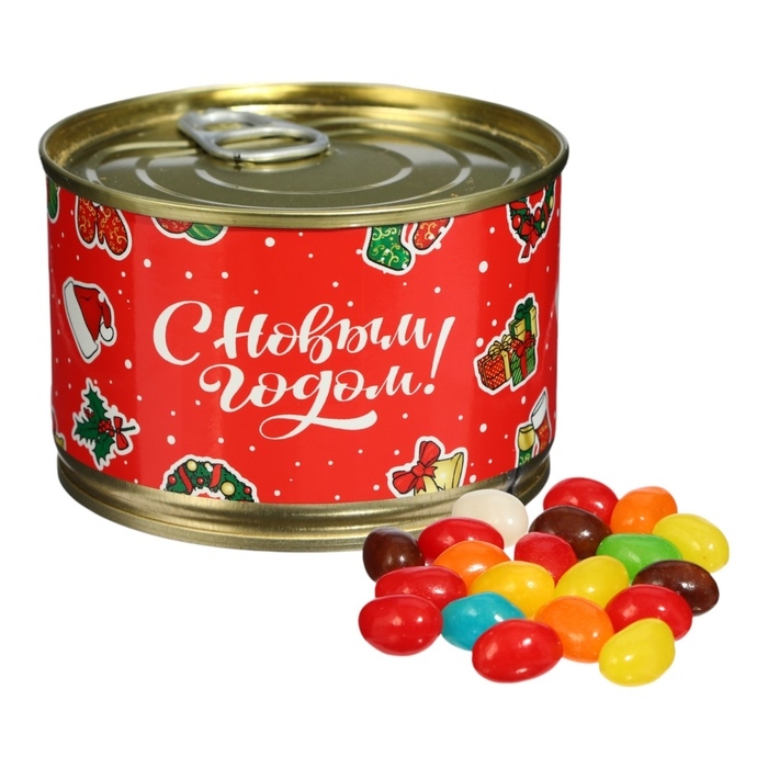 Новый год. Мармеладные бобы  Новый год. Мармеладные бобы "С 2025 годом!", в консервной банке, 100 г